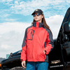 Winter street retroreflective jacket, set, liner with down, overall, three in one, with embroidery