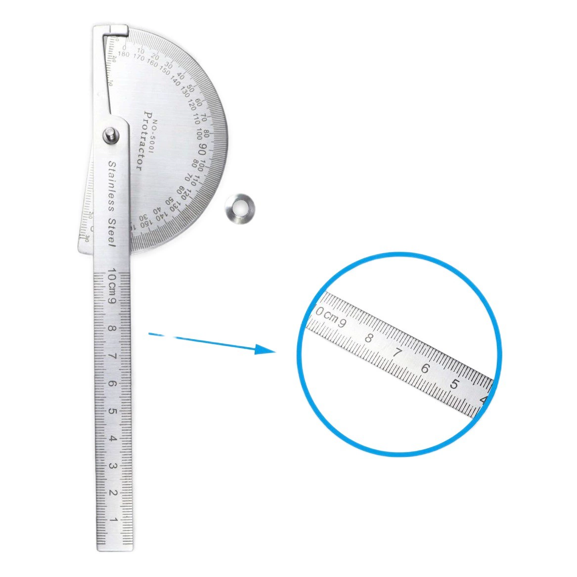 Завод в наличии угловая линейка ручная угловая линейка 180 ° стальной угол простой транспортир двойной рычаг транспортир