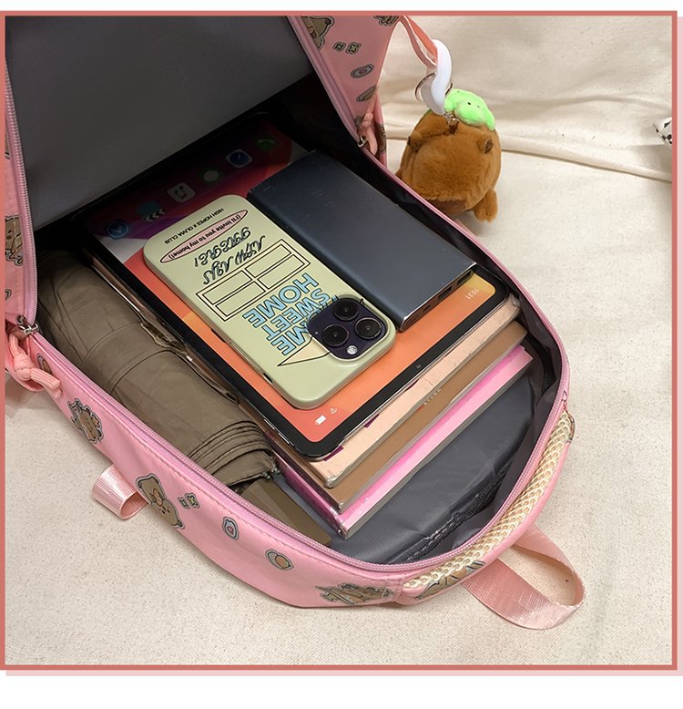 卡皮巴拉水豚书包大容量初中高中小学生可爱背包百搭卡通双肩包潮