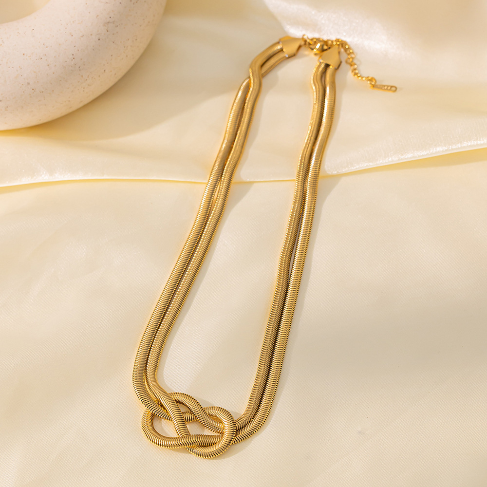 Pulsera de Acero de Titanio de Dongguan, Estilo Europeo y Americano, Diseño de Doble Cadena con Cuchillas, Exagerada, Hip-Hop, para Otoño e Invierno, No se Destiñe, para Mujer