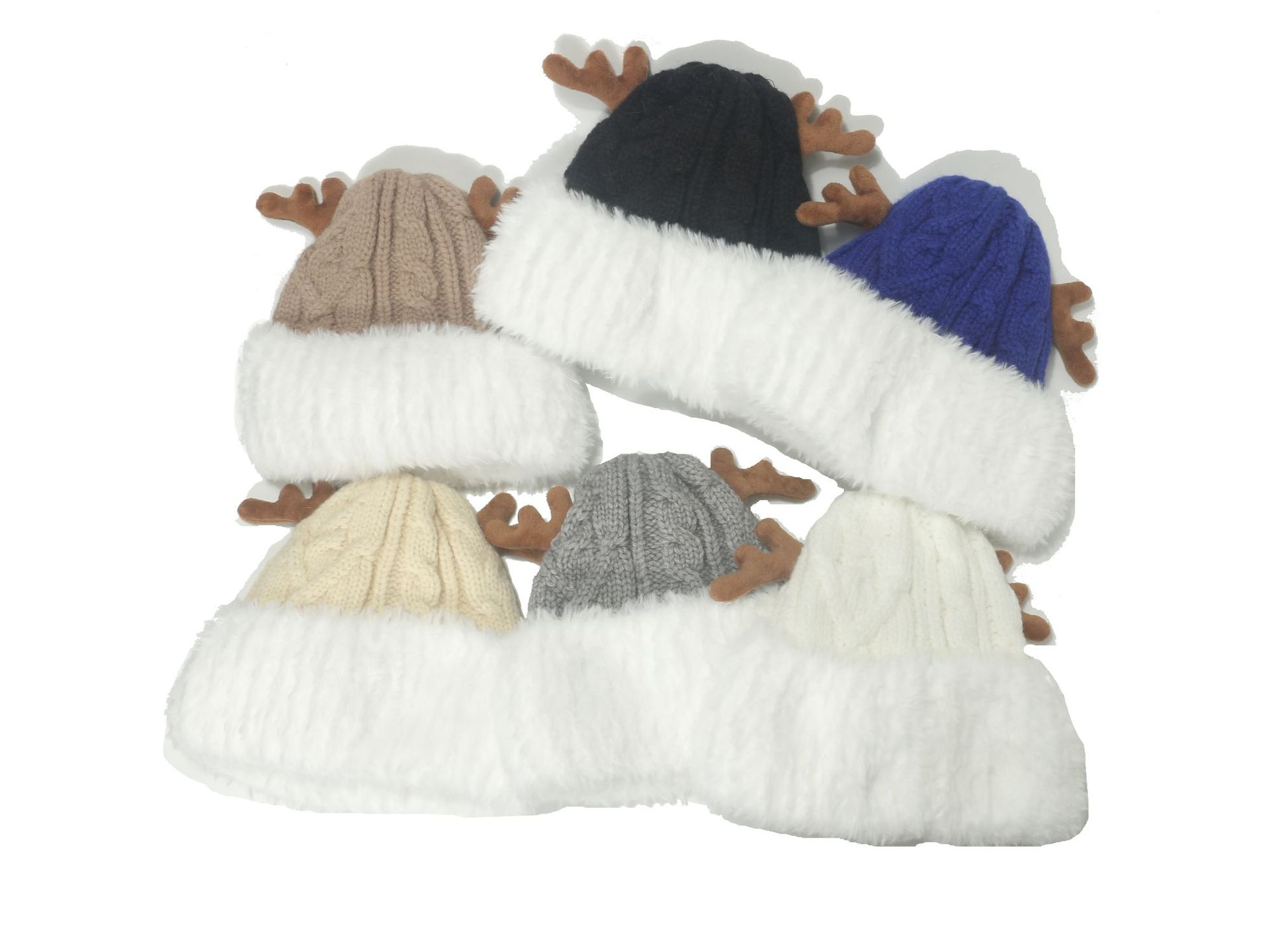 Unisex Cartoon Style Cute Antlers Eaveless Wool Cap display picture 1