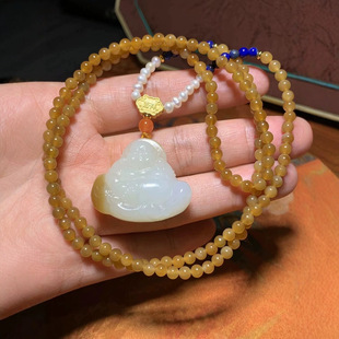 Jin Yu Tang Xinjiang Hetian Jade Suet Jade Maitreya White Runrun delicate as fat and sugar white