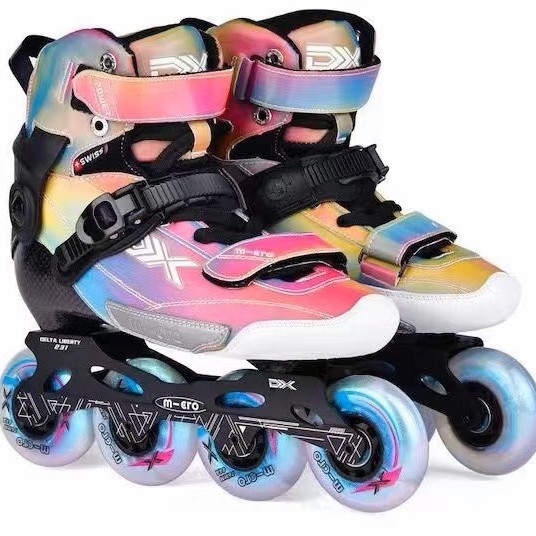 迈古瑞士micro迈古 DL儿童碳纤平花鞋星空KSJ碳纤维自由式轮滑鞋