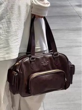 2025新款阿迪复古风百搭邮差女包三叶大容量休闲单肩包手提机车包