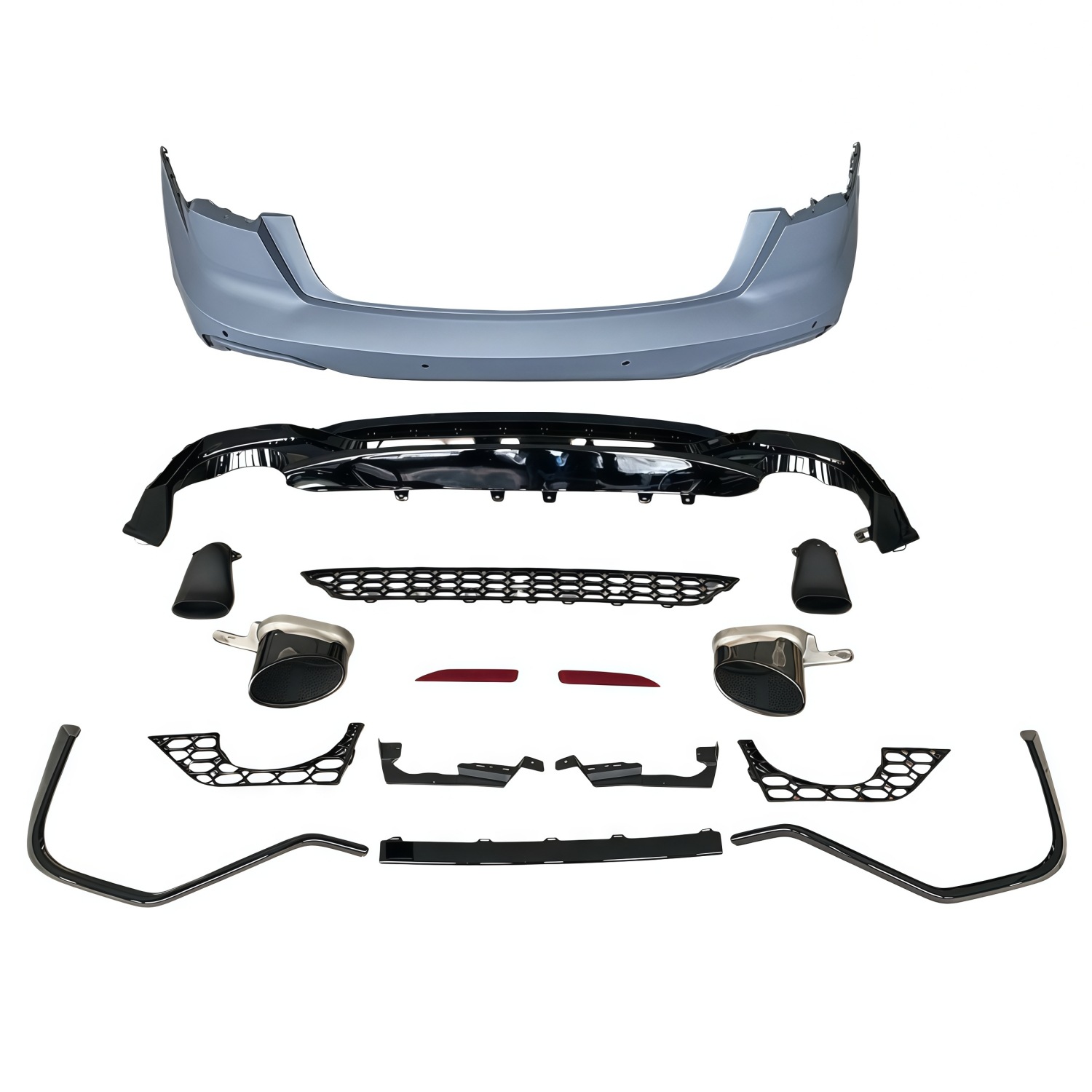 Suitable for 19-26 Models of Audi A6L Front Bumper Modification and Upgrade to Rs6 Front Bumper, Front Grille, Front Lip