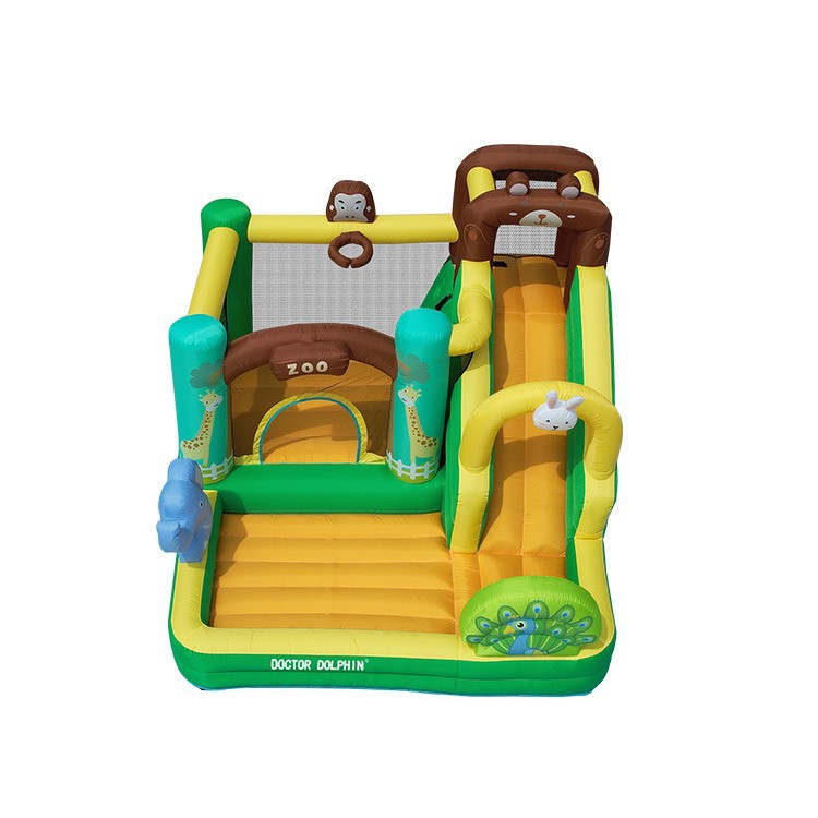 Doctor Dolphin Niños Castillo inflable Interior Pequeño castillo inflable Paraíso Castillo doméstico Cama de salto Combinación de tobogán Castillo