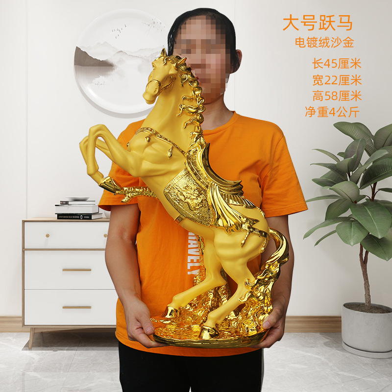 馬は成功工芸品の馬の置物の客間の家庭の装飾品の飾り物の事務室を飾って財産を募集します。