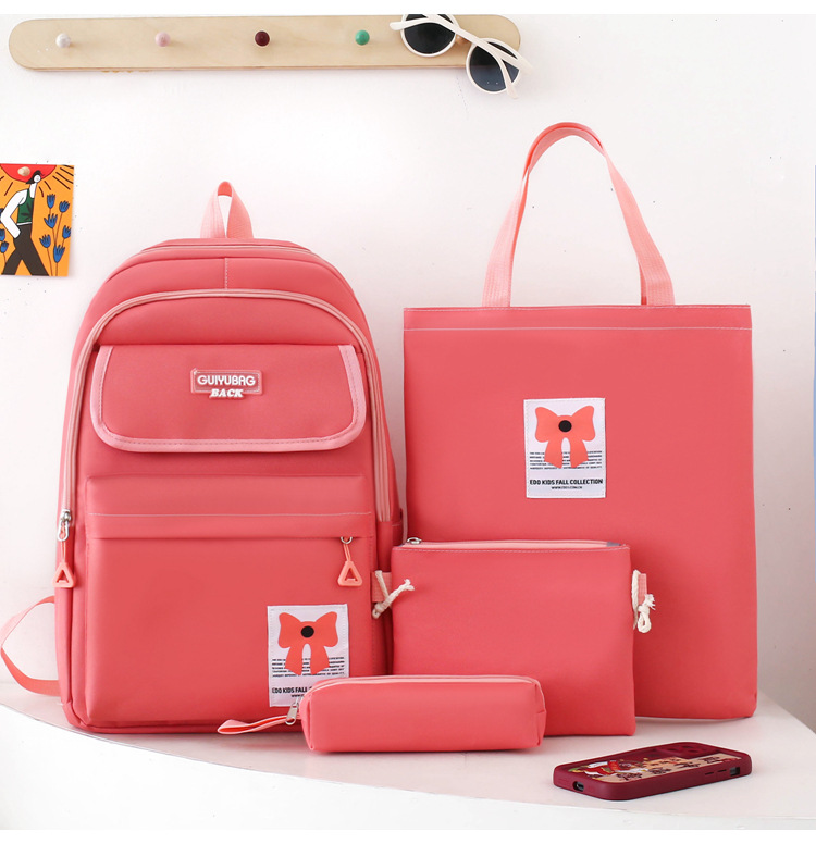 Kids Backpacks Lightweight Backpack New Campus Student Backpack Large Capacity Four Piece Set Junior High School Student Backpack_voghion.com