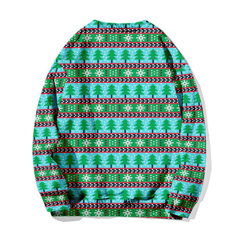 New 3d Printed Little Deer Sweater Loose Pullover Sweatshirt Christmas_voghion.com