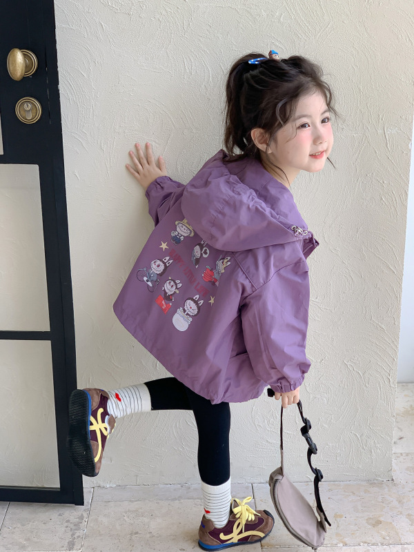 女童外套春秋2025新款洋气宝宝秋季开衫上衣儿童秋装拉布布冲锋衣|undefined