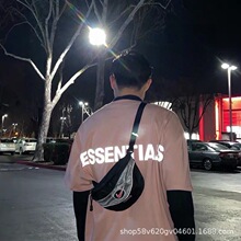 过验高版本ESSENTIALS反光字母短袖FOG复线印花T恤FG情侣高街潮牌