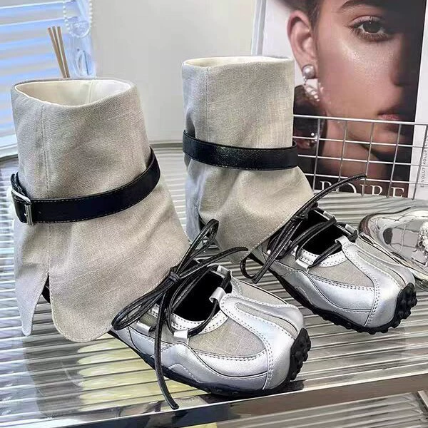 Женские тренировочные туфли в стиле балета 2025, летние новые популярные модные ботинки на платформе с эффектом увеличения роста