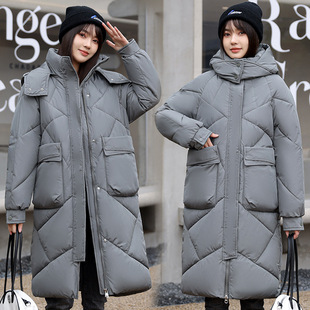 Foreign Trade K-Style Thickeneded Bread Outwear, down Cotton Outwear, Women's Loose Winter Outwear, Mid-Length Over-The-Knee Cotton-Padded Jacket