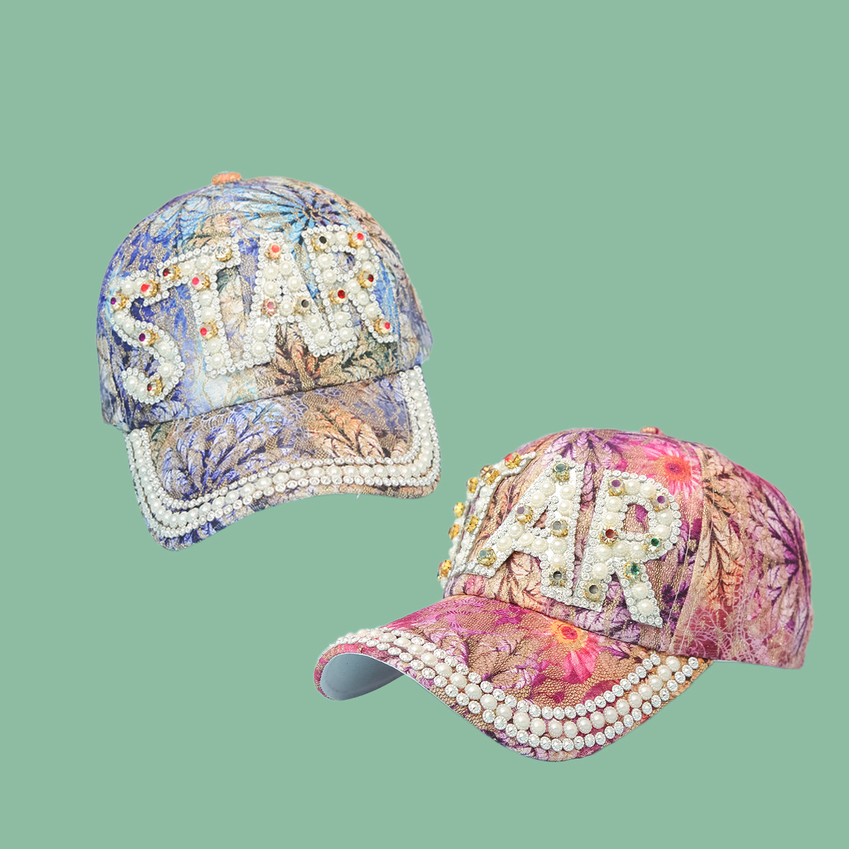 Pearl Floral Cloth Baseball Cap NSTQ55490