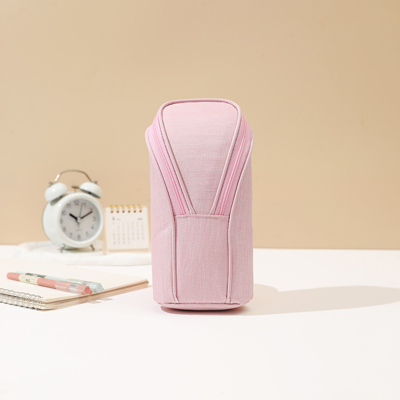 solid color capacious pencil case for students