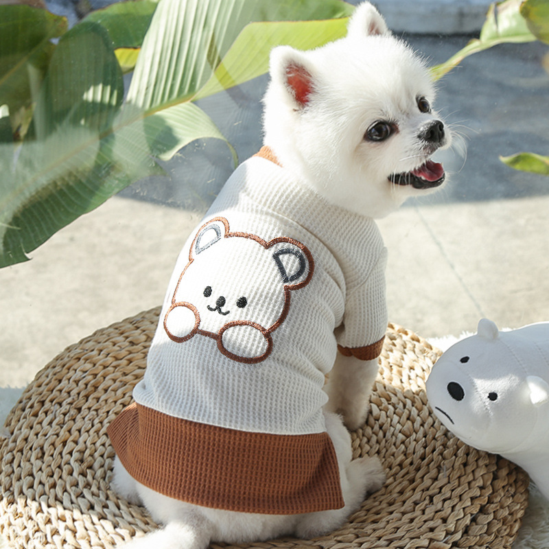 Camiseta con falda para mascotas, camiseta para parejas, osito de peluche, ropa para perros medianos_voghion.com