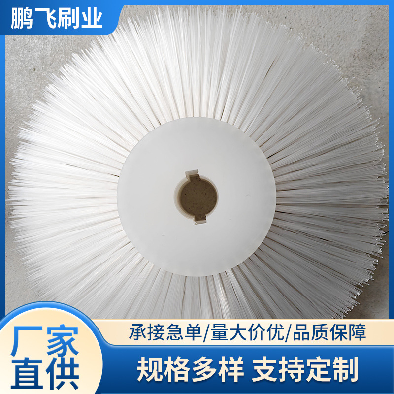 尼龙丝毛刷轮小孔植毛刷辊机械配件清洁刷洗模圆盘刷圆形清洁毛刷