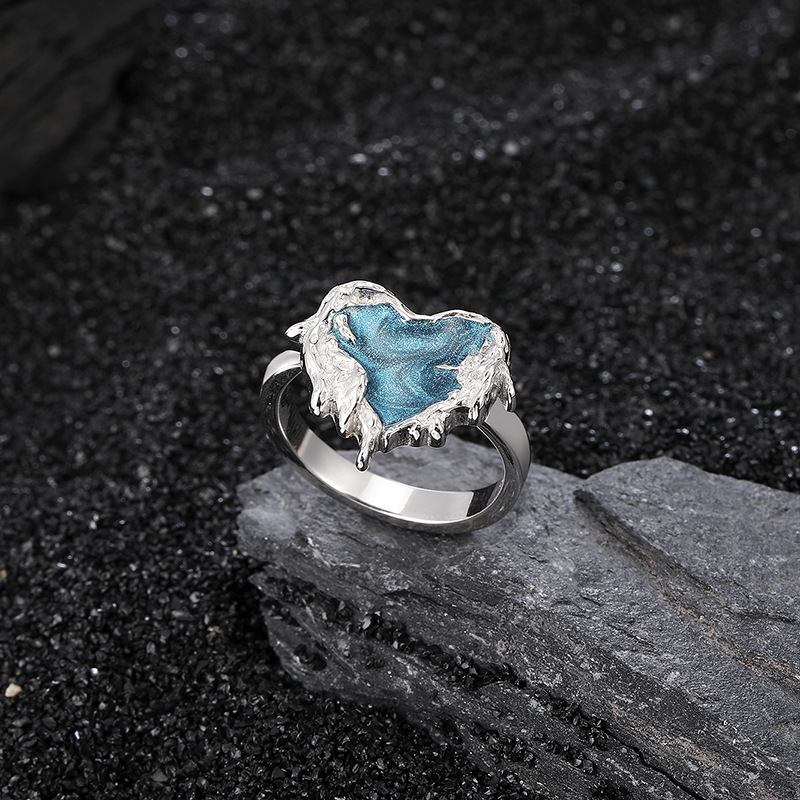 Daily Occasion 925 Sterling Silver Material 925 Sterling Silver Heart Shape Rings