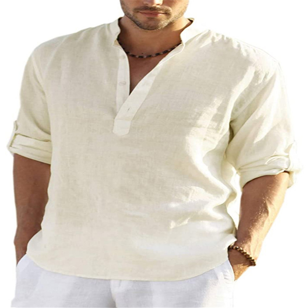 175g Weight Wholesale Men's British Style Solid Color Long Sleeve Men's Tops