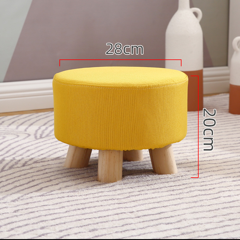 Taburete pequeño Internet celebridad hogar tela taburete bajo sala de estar creativa sofá taburete lindo taburete redondo zapatos Cambio de heces perezoso banco pequeño