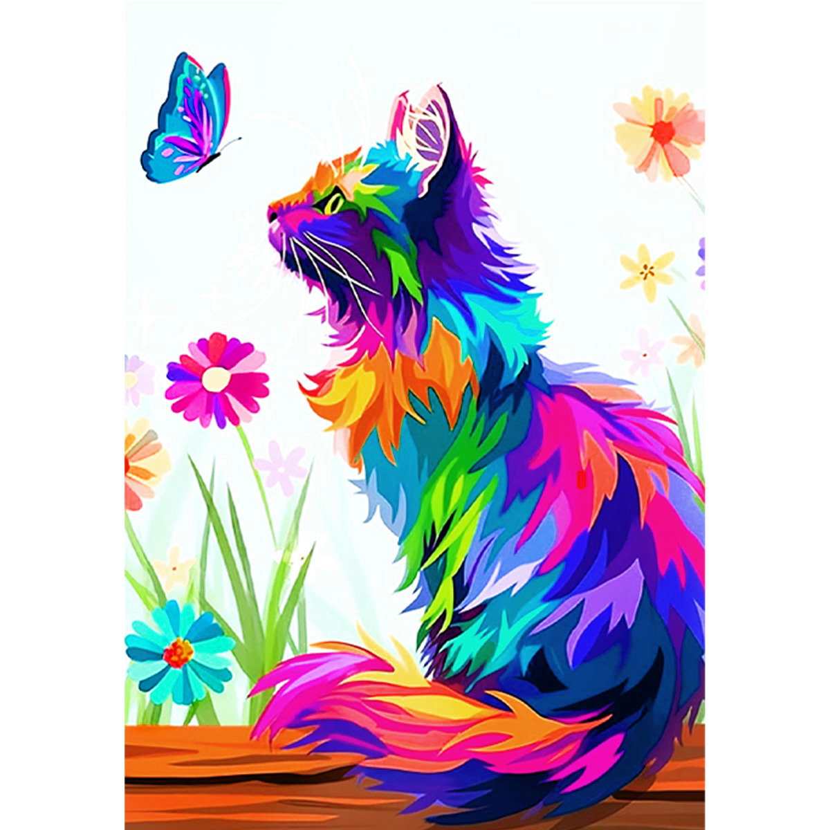 Mona Lisa real punto de cruz gato colorido comercio exterior venta caliente transfronteriza punto de cruz pintura colgante sala de estar dormitorio