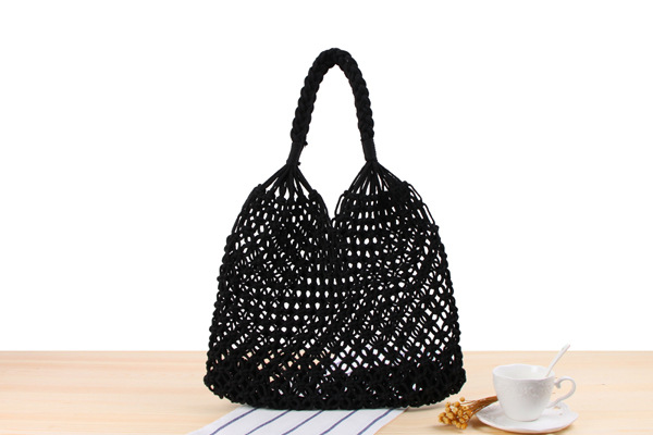 291g Weight Open Closure Type Top Handle Strap Type Bucket Bag Bags Type Women's Large Spring&summer Cotton Rope Vintage Style Bucket Bag