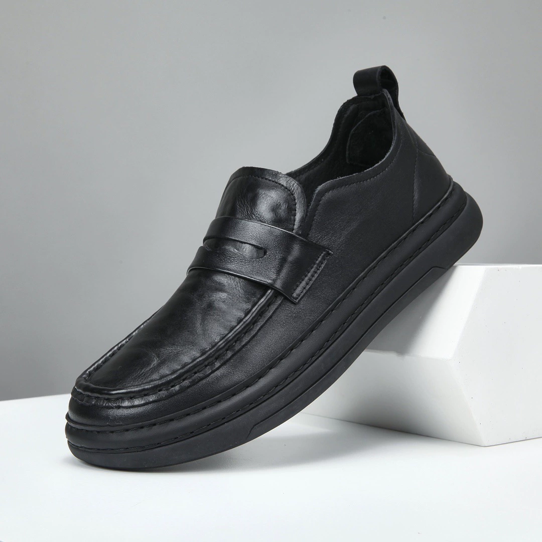 2025 Весенняя мужская обувь дышащая нескользящая мягкая подошва ленивая обувь в английском стиле Lefu обувь мужская повседневная кожаная обувь