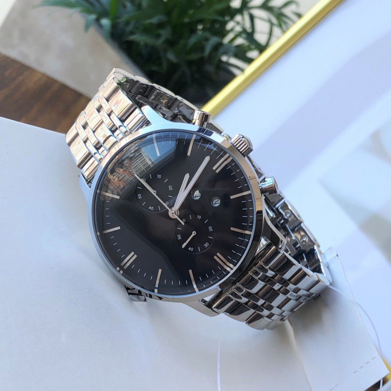 New Two-Eye Six-Pin Dial Calendar Luminous Sports Chronograph Quartz Men's Watch Steel Band Casual Business Watch