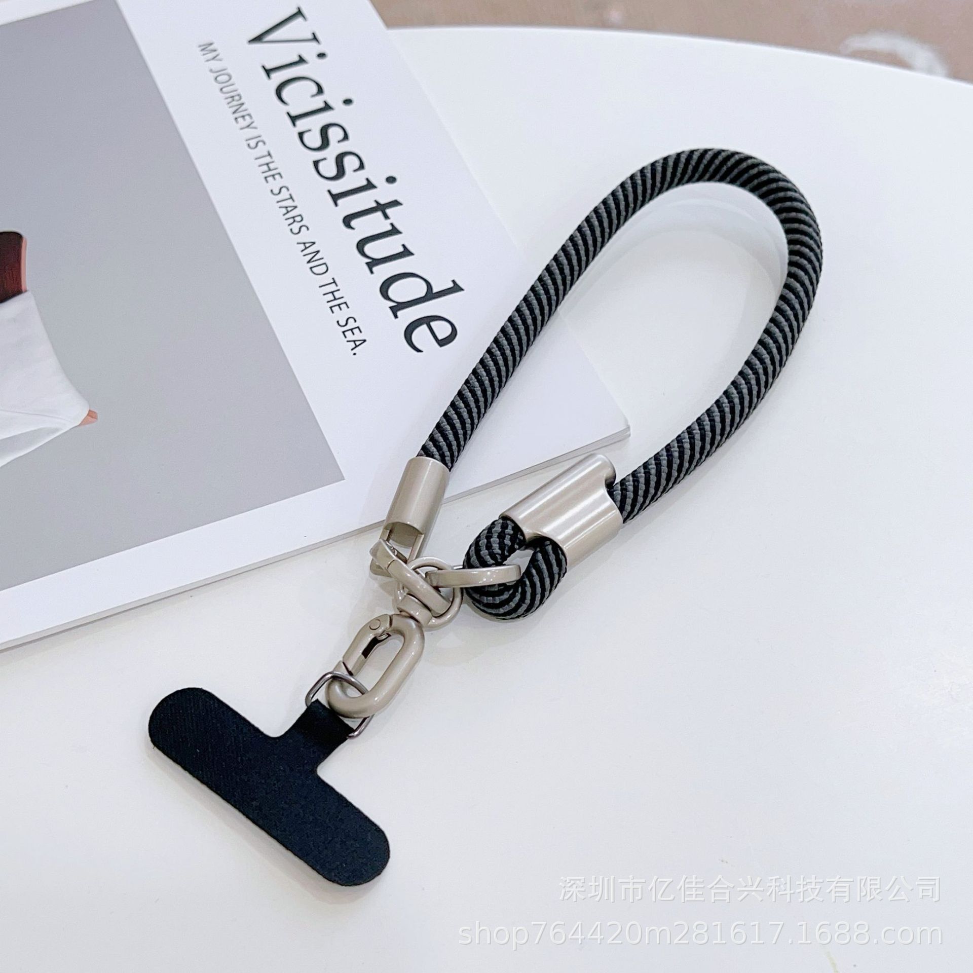 Correa de Muñeca para Celular de Poliéster y Metal, Ajustable, Anti-pérdida, Con Clip image 16