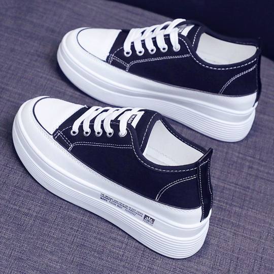 Canvas Shoes for Women New 2025 Spring Versatile Sneakers Thick Sole Breathable Inner Heightening Non-Slip Casual Soft Sole Shoes
