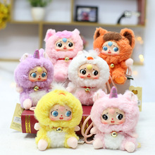 超萌桌伴娃娃搪胶脸百变小浣熊毛绒玩具公仔萌酷酷小挂件包包挂饰