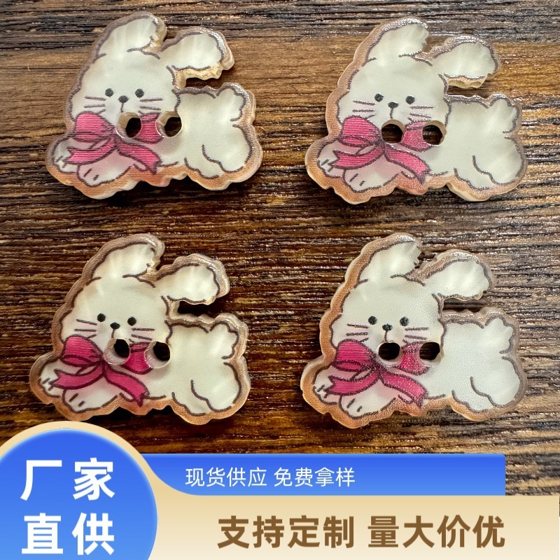 卡通领结小兔纽扣手工发夹甜美装饰扣子刘海边夹可爱学生头饰配件|undefined