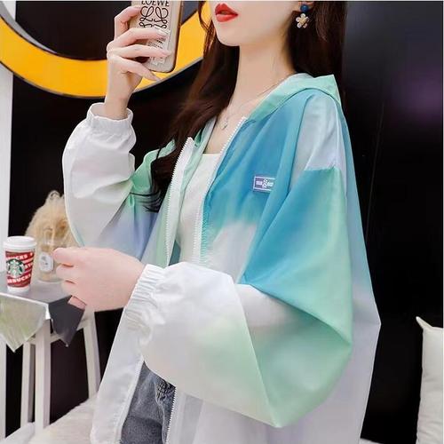 Summer sun protection clothing for women, fashionable thin windbreaker, sports breathable air-conditioning shirt, trendy loose outdoor sun protection clothing for women