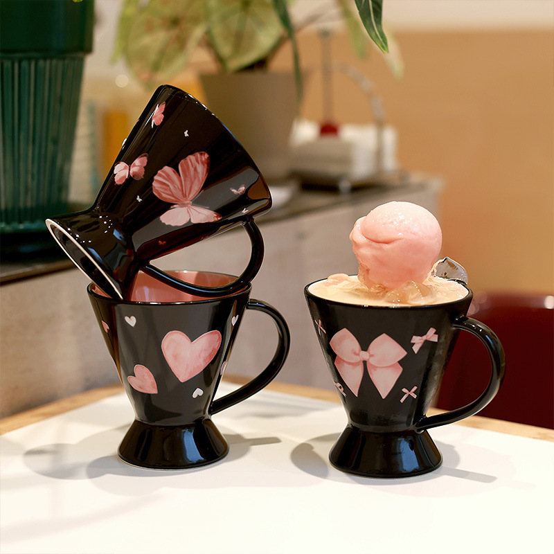 Taza de agua de cerámica de Shang 'en Taza de cintura delgada Taza de desayuno casera Taza de café casera Taza de helado comestible