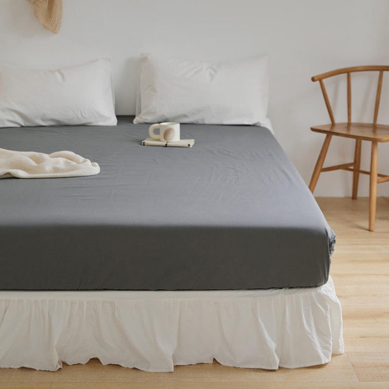 Lujo ligero 60s cama de algodón puro gaza Gongsatin 100 algodón mono cama gaza pro-piel de color sólido lana larga cubierta de colchón de algodón lavable