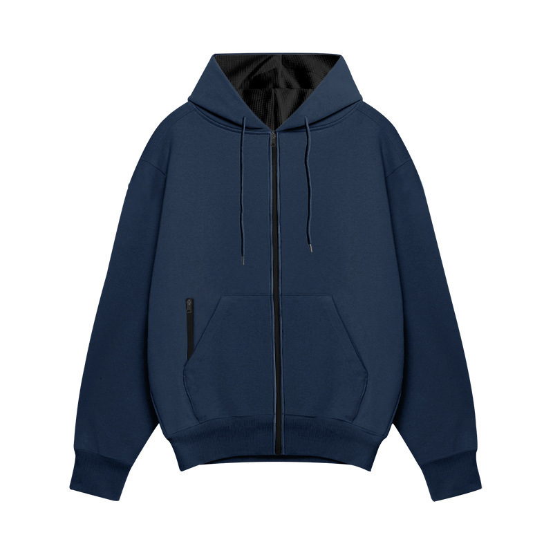 Cross-border E-commerce Autumn Winter Season Solid Color Hooded Fleece Warm Men's Long Sleeve Sweatshirt_voghion.com