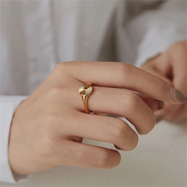 No Inlaid Inlay Material Rings Classification PVD Coated 14K Gold Real Gold Plated Geometric Stainless Steel Fashion Waterproof Non Tarnish Rings