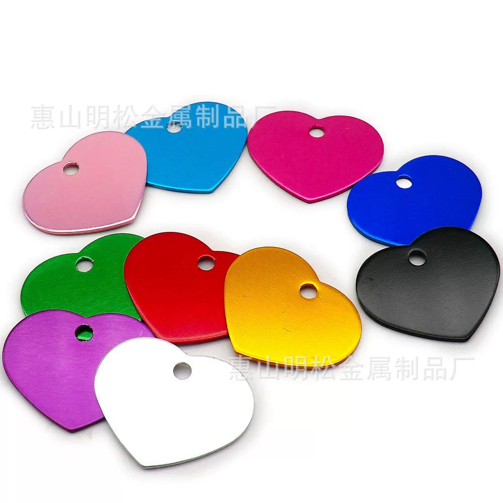 25 мм любовь алюминиевая собака лазерная надпись пустая карта анти-потерянный ошейник аксессуары для животных