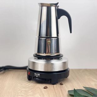 Stainless Steel Coffee Pot Espresso Moka Pot European Plug Matching Small Electric Stove Electric Stove Coffee Utensil Set