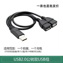 ソースメーカー卸売り0.0公対母一引き二延長線USBコンピュータ一分二電源スプリッタ