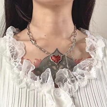 禁锢爱心嘻哈街头项链暗黑朋克小众设计高级感冷淡风潮流男女颈链