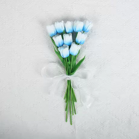 Blue lily of the valley tulip on white