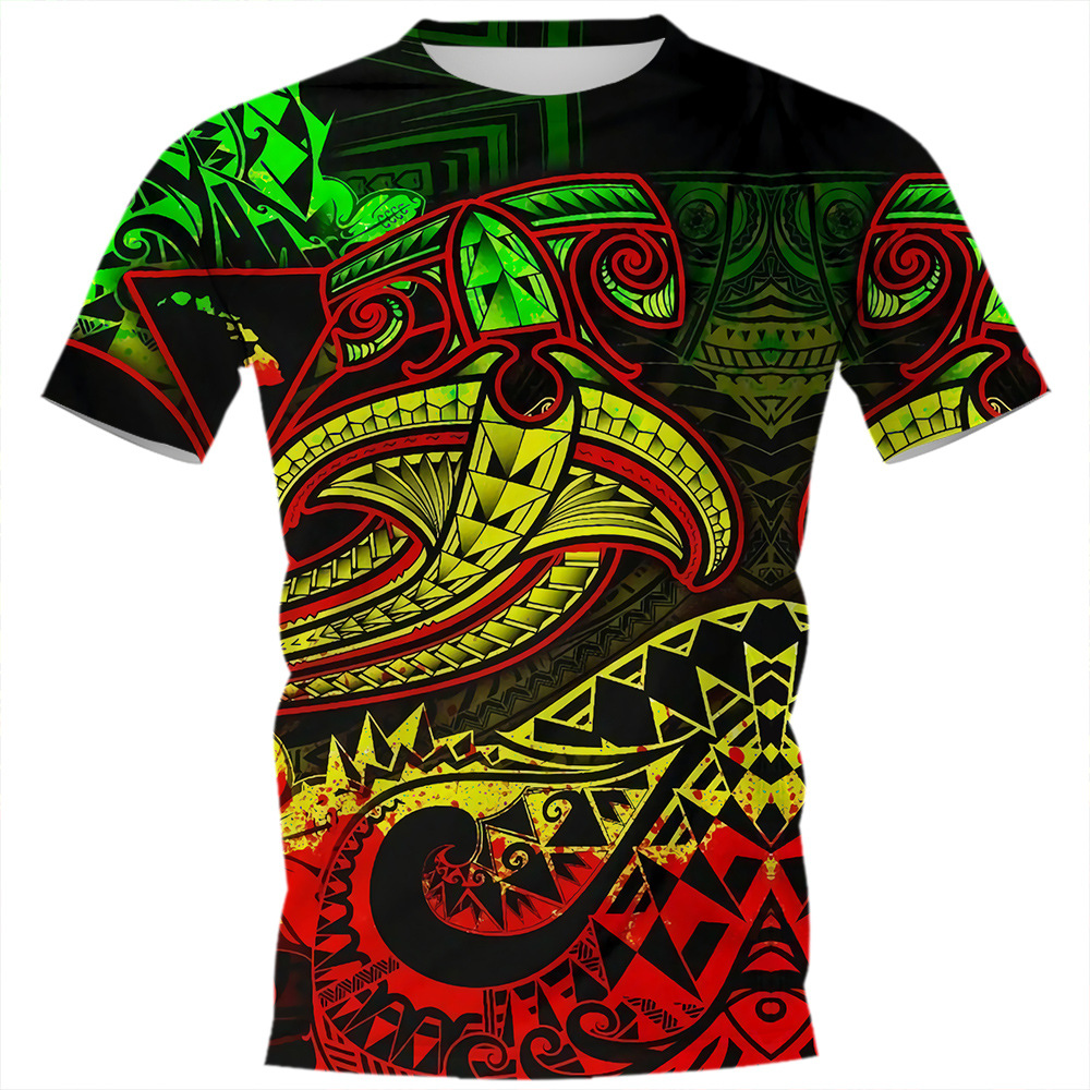 Camiseta vendedora caliente transfronteriza Día de San Patricio 3D Impresión digital camiseta adolescentes hombres cuello redondo manga corta top