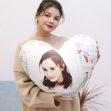 心形抱枕定制 来图定做 爱心靠枕生日礼物双面靠垫一件代发
