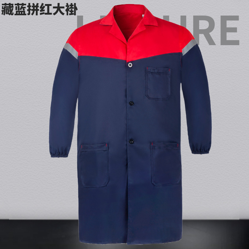 工作服连体罩衣防尘防脏劳保服上衣耐磨养殖食品车间蓝大褂 印字