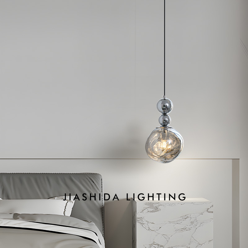 Candelabro de cabecera de dormitorio, lujo ligero, ambiente de barra retro, candelabro pequeño, pared de fondo, celebridad de Internet, lámpara de línea colgante minimalista italiana