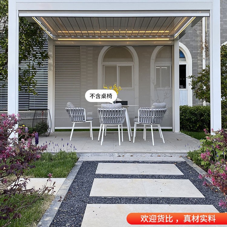 Pabellón de aleación de aluminio, persiana inteligente a prueba de lluvia, eléctrico, venta al por mayor, villa, jardín, patio, sombrilla, pabellón moderno para exteriores