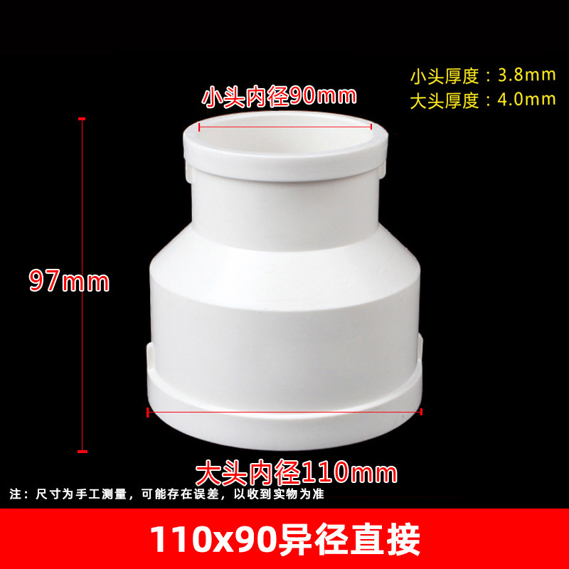 Pvc同心サイズヘッド異径ジョイントスループラスチック眼観排風変径転換ジョイント|undefined