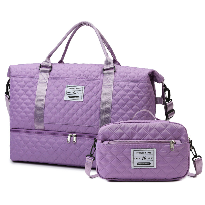 Estilo coreano bordado rómbica hilo bolsa de maternidad bolsa de almacenamiento crossbody portátil Madre y niño bolsa de yoga bolsa de fitness bolsa de viaje de gran capacidad