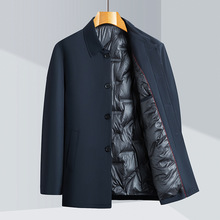 正品牌轻薄羽绒服男2025冬季新款中老年爸爸行政白鸭绒夹克外套